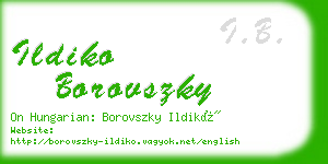 ildiko borovszky business card